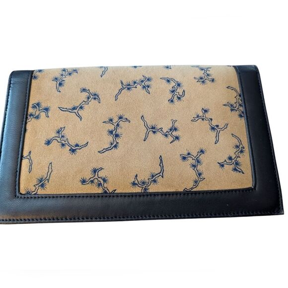 Chic Painted Suede Vintage 70s Color Block Leather Shoulder Bag Clutch gold tone - Picture 5 of 10